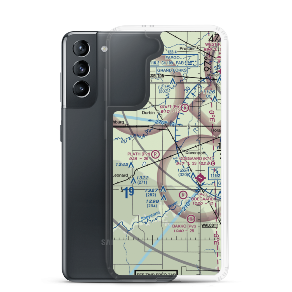 Schroeder Airport (ND92) VFR Sectional Samsung Case Samsung Galaxy S21 model shown