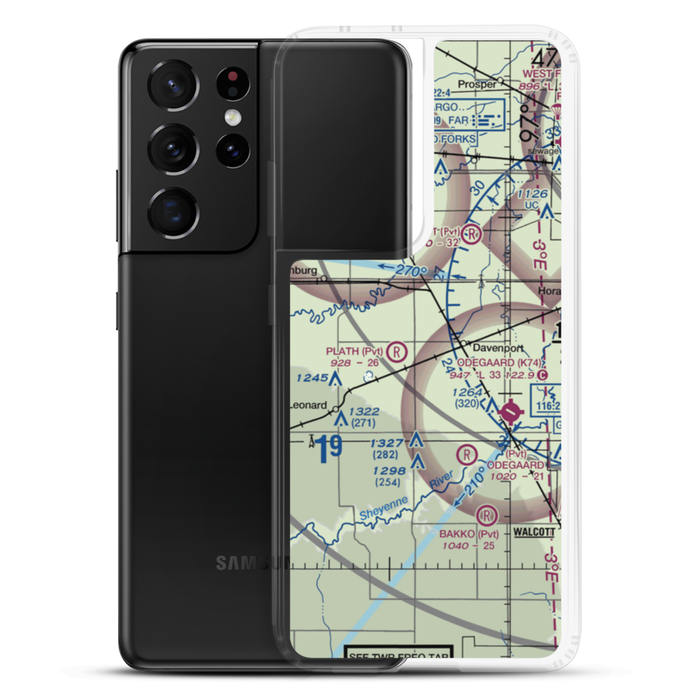 Schroeder Airport (ND92) VFR Sectional Samsung Case Samsung Galaxy S21 Ultra model shown