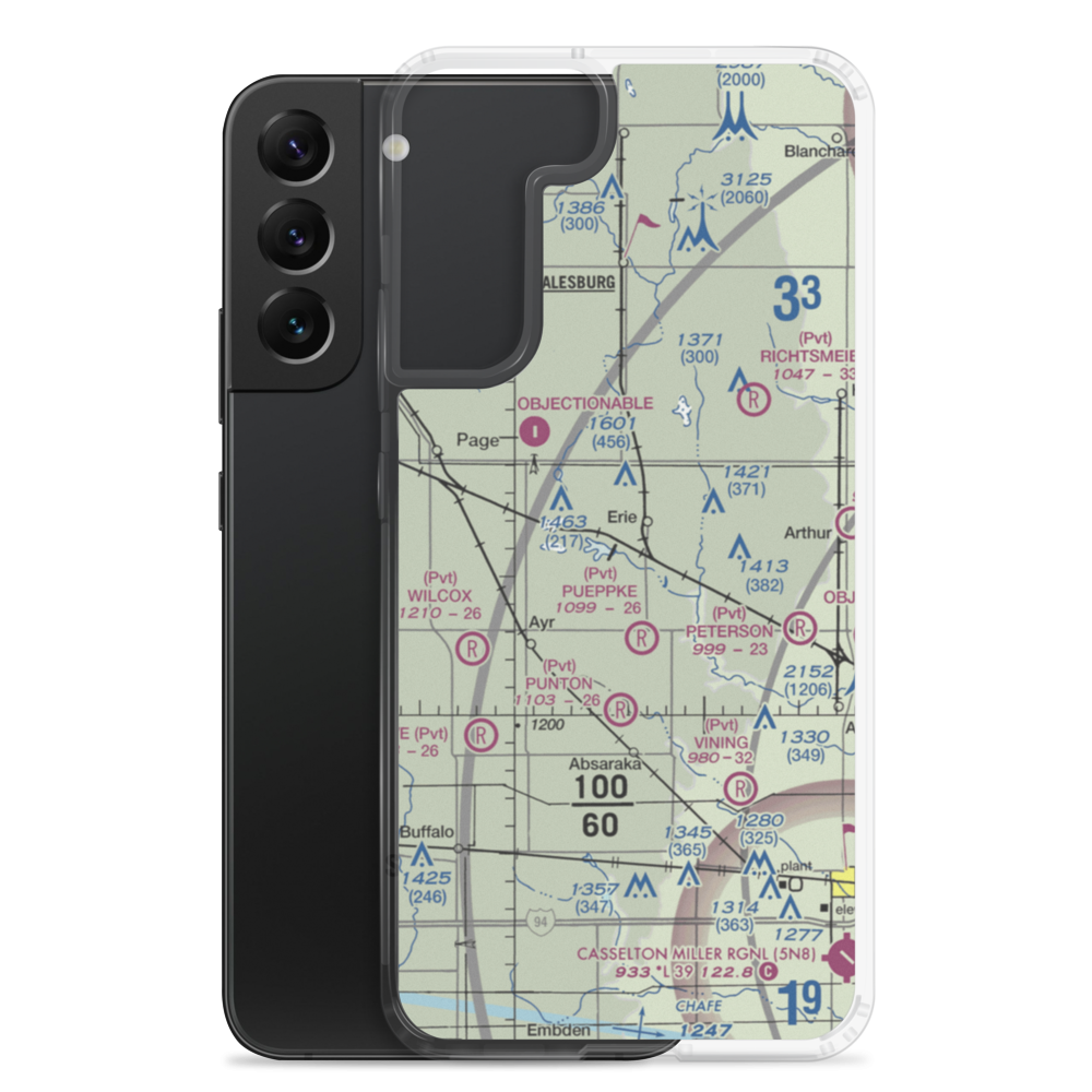 Schroeder Private Airport (38ND) VFR Sectional Samsung Case Samsung Galaxy S22 Plus model shown