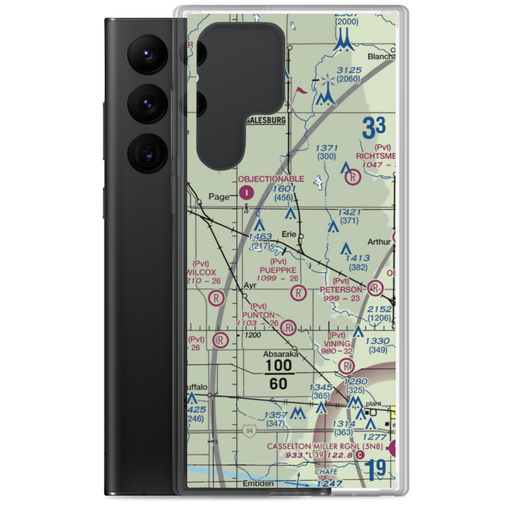 Schroeder Private Airport (38ND) VFR Sectional Samsung Case Samsung Galaxy S22 Ultra model shown