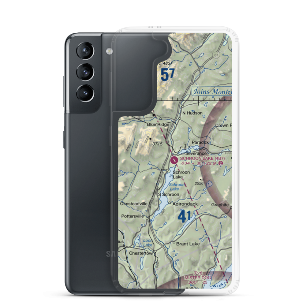 Schroon Lake Airport (4B7) VFR Sectional Samsung Case Samsung Galaxy S21 model shown
