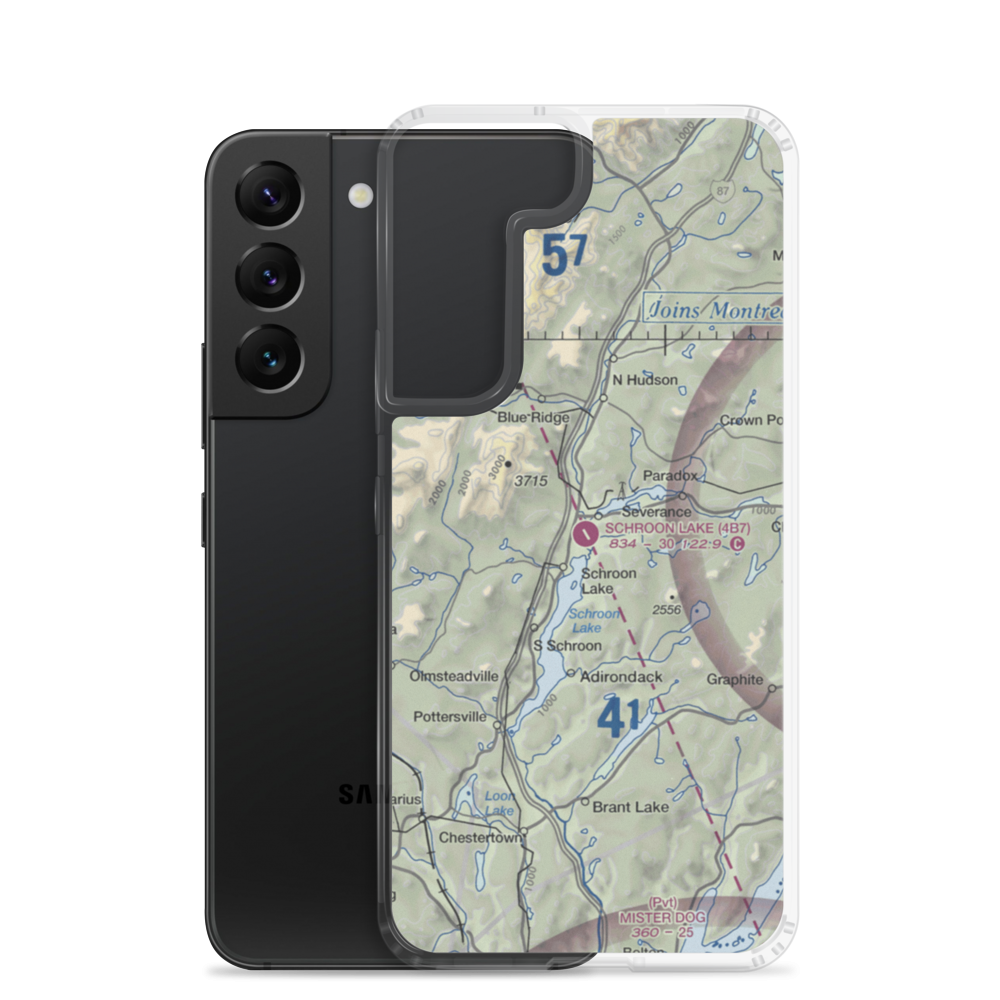 Schroon Lake Airport (4B7) VFR Sectional Samsung Case Samsung Galaxy S22 model shown