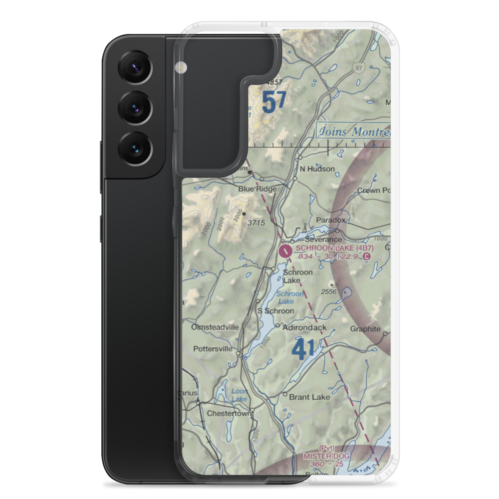 Schroon Lake Airport (4B7) VFR Sectional Samsung Case Samsung Galaxy S22 Plus model shown