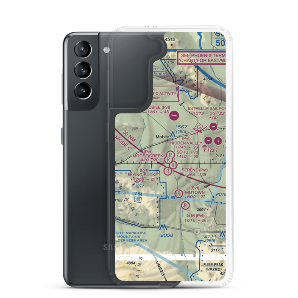 Schu Ranch Airport (AZ13) VFR Sectional Samsung Case Samsung Galaxy S21 model shown