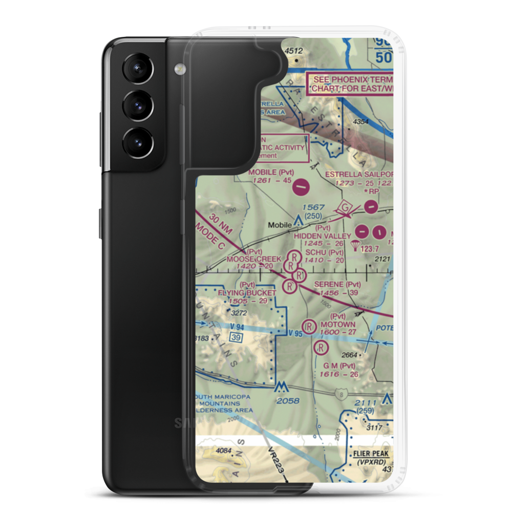 Schu Ranch Airport (AZ13) VFR Sectional Samsung Case Samsung Galaxy S21 Plus model shown