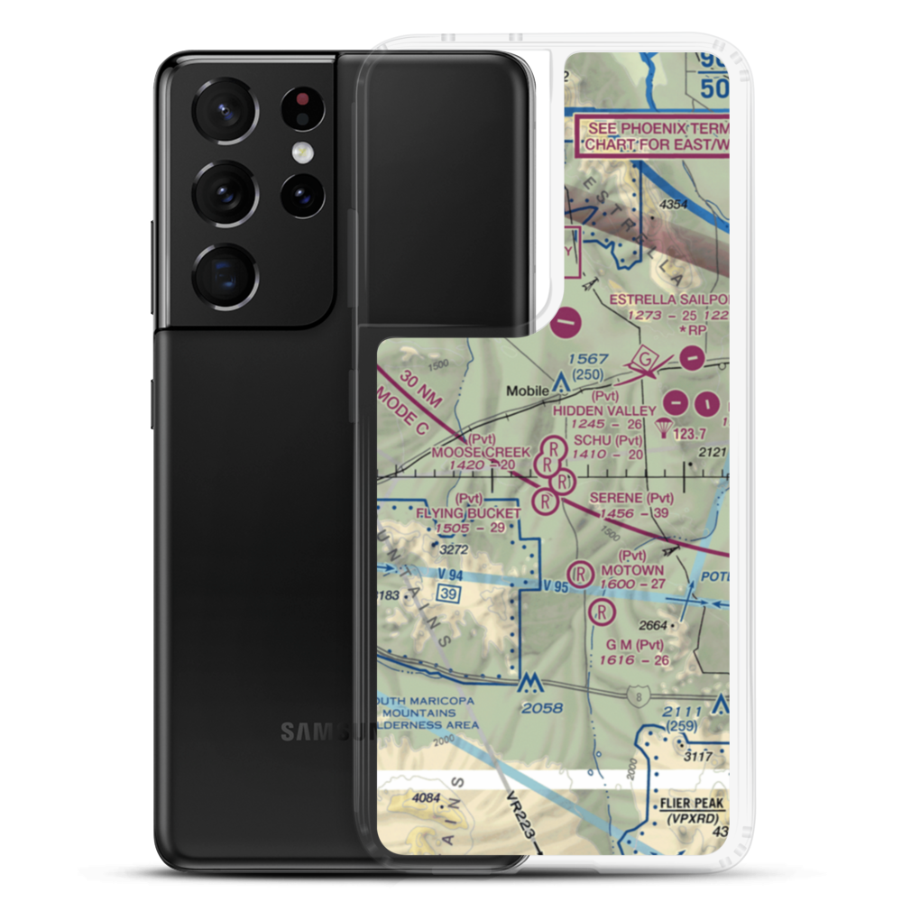 Schu Ranch Airport (AZ13) VFR Sectional Samsung Case Samsung Galaxy S21 Ultra model shown