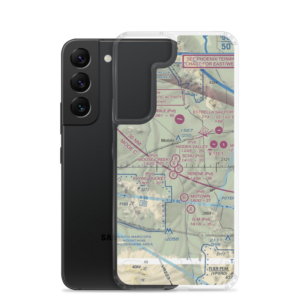 Schu Ranch Airport (AZ13) VFR Sectional Samsung Case Samsung Galaxy S22 model shown