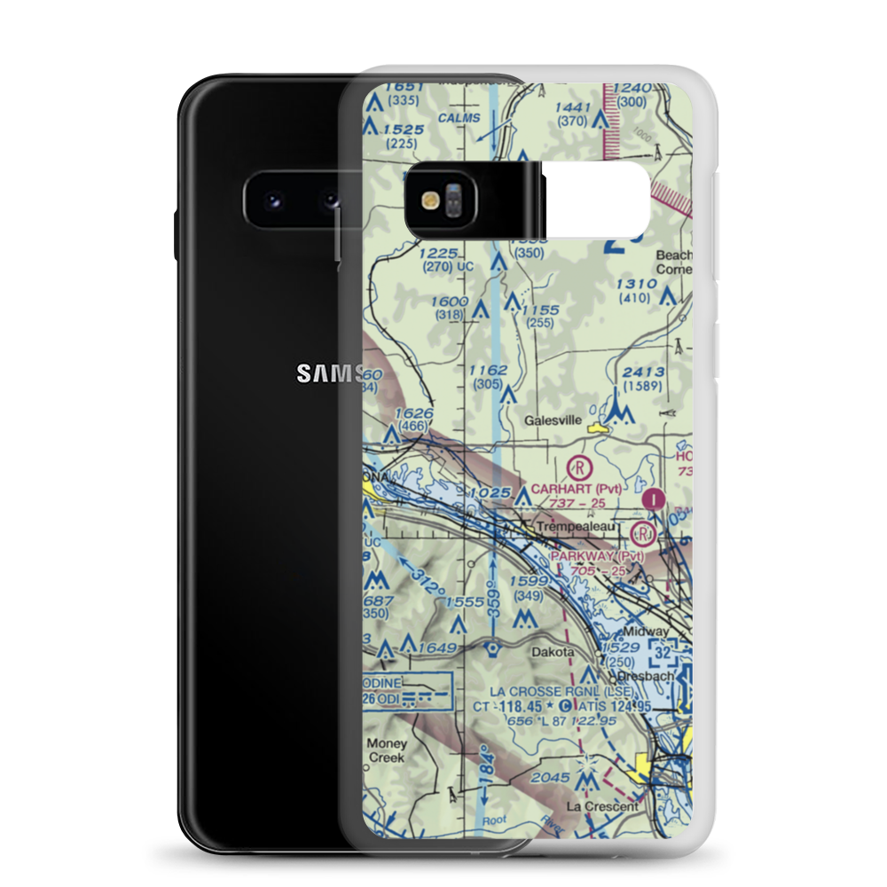 Schubert Airstrip (40WI) VFR Sectional Samsung Case Samsung Galaxy S10 model shown