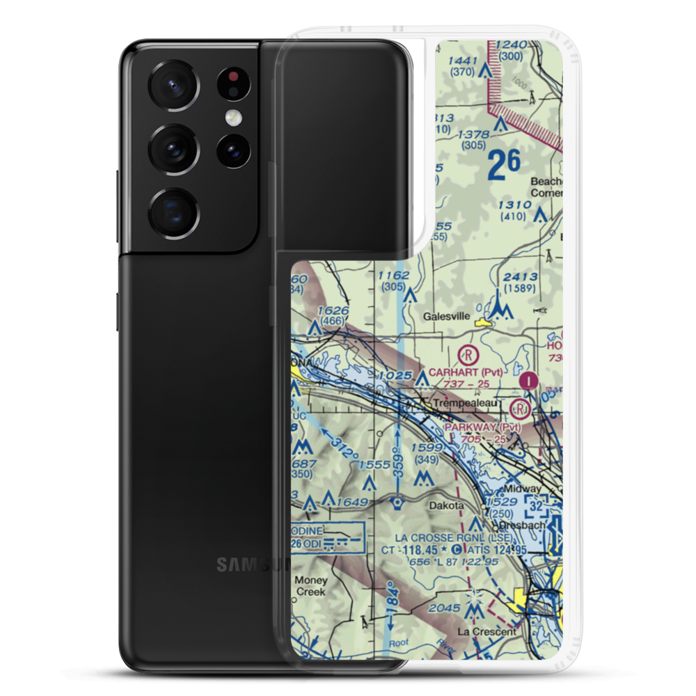 Schubert Airstrip (40WI) VFR Sectional Samsung Case Samsung Galaxy S21 Ultra model shown