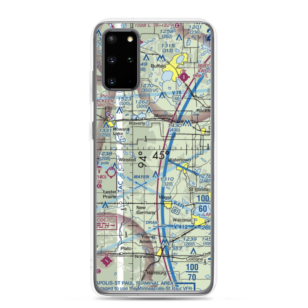 Schumacher Airport (3MN9) VFR Sectional Samsung Case Samsung Galaxy S20 Plus model shown