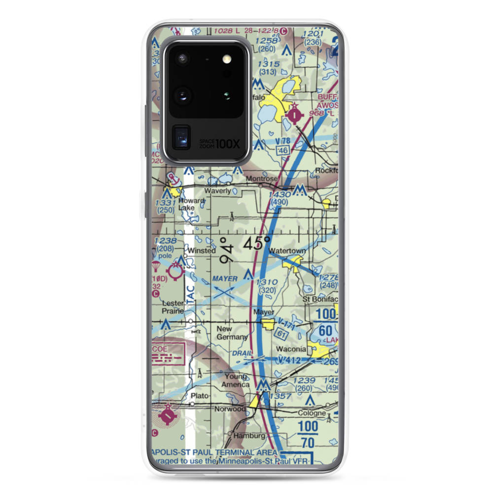Schumacher Airport (3MN9) VFR Sectional Samsung Case Samsung Galaxy S20 Ultra model shown