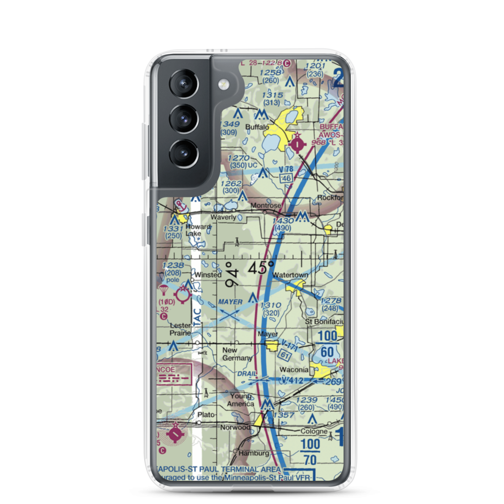 Schumacher Airport (3MN9) VFR Sectional Samsung Case Samsung Galaxy S21 model shown