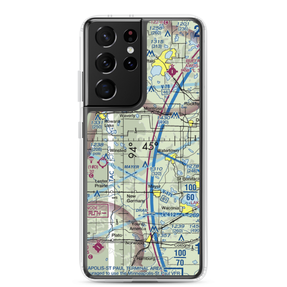 Schumacher Airport (3MN9) VFR Sectional Samsung Case Samsung Galaxy S21 Ultra model shown