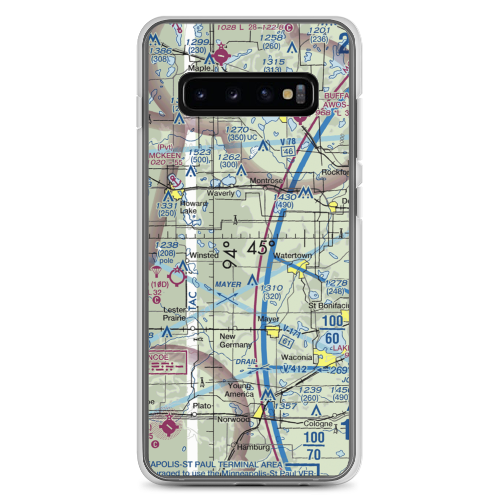 Schumacher Airport (3MN9) VFR Sectional Samsung Case Samsung Galaxy S10+ model shown