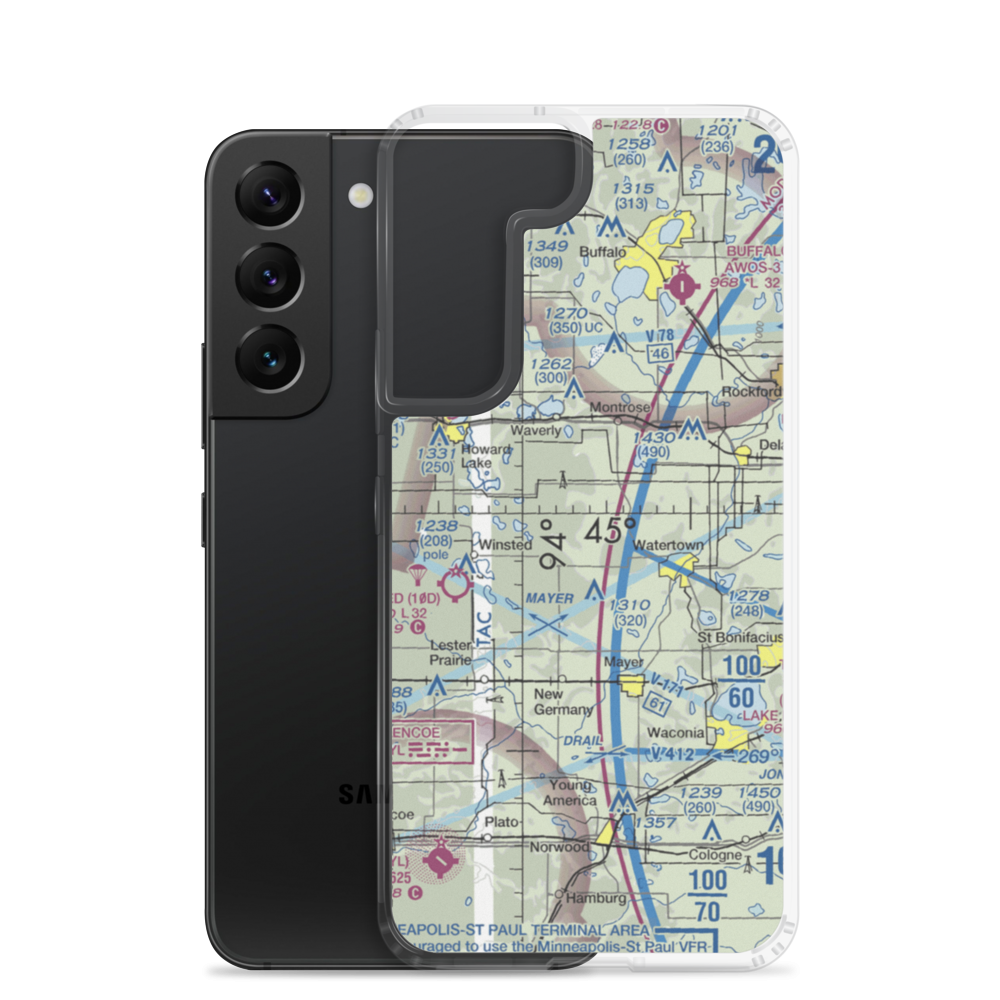 Schumacher Airport (3MN9) VFR Sectional Samsung Case Samsung Galaxy S22 model shown