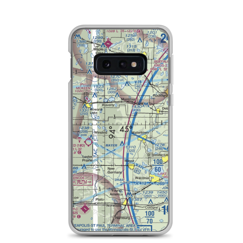 Schumacher Airport (3MN9) VFR Sectional Samsung Case Samsung Galaxy S10e model shown