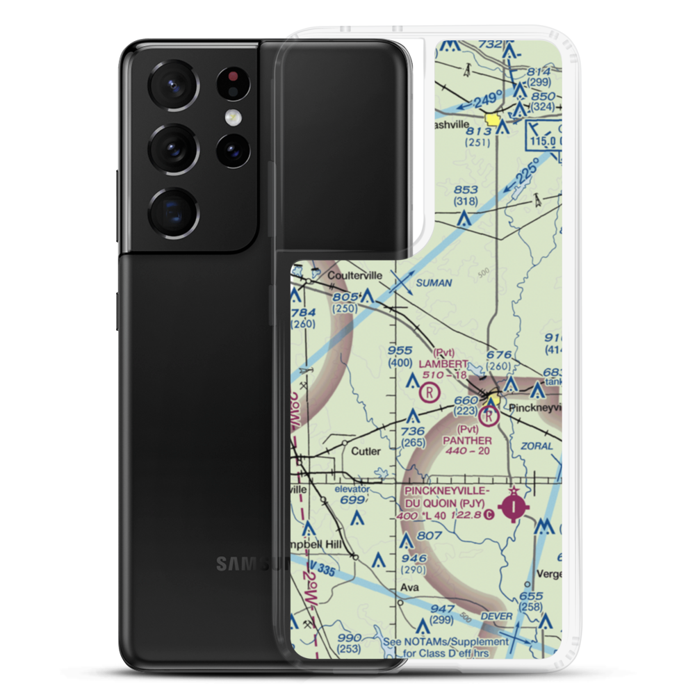 Schumaier Restricted Landing Area (01LL) VFR Sectional Samsung Case Samsung Galaxy S21 Ultra model shown