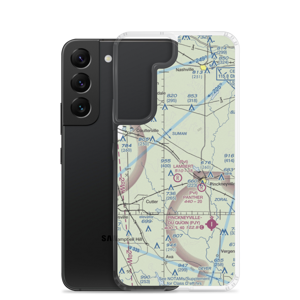 Schumaier Restricted Landing Area (01LL) VFR Sectional Samsung Case Samsung Galaxy S22 model shown