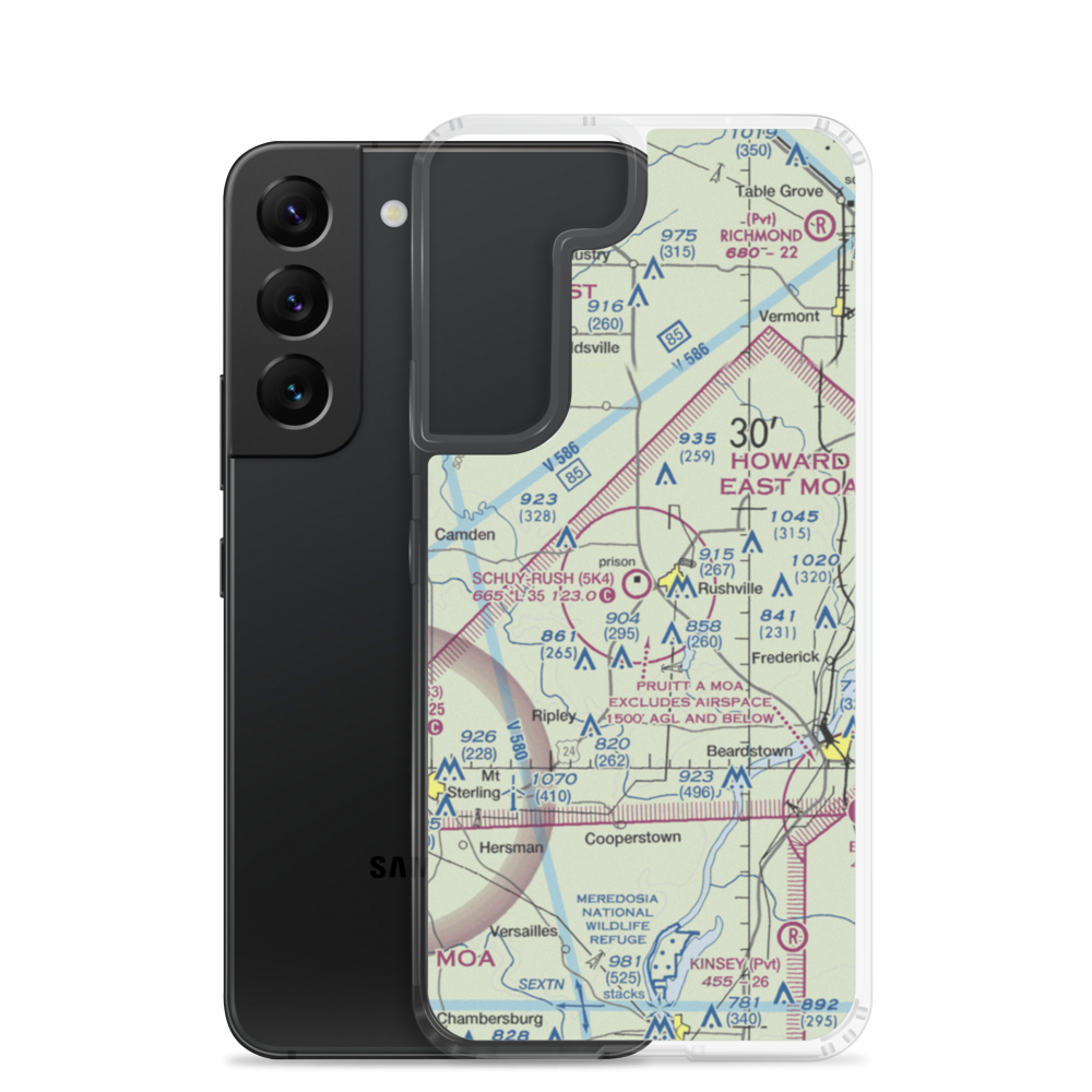 Schuy-Rush Airport (5K4) VFR Sectional Samsung Case Samsung Galaxy S22 model shown