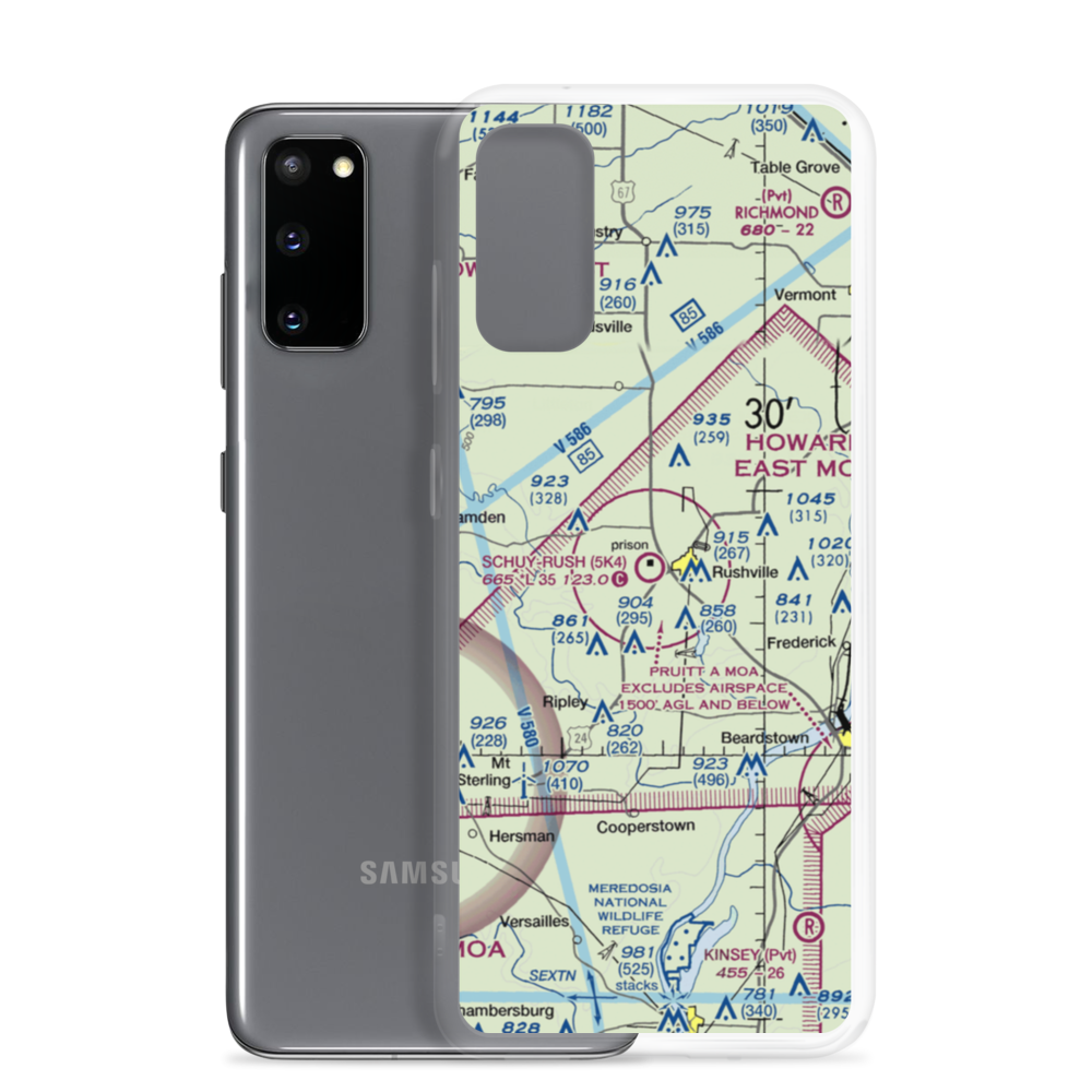 Schuy-Rush Airport (5K4) VFR Sectional Samsung Case Samsung Galaxy S20 model shown