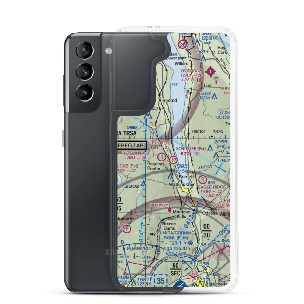 Schuyler Airport (NY29) VFR Sectional Samsung Case Samsung Galaxy S21 model shown