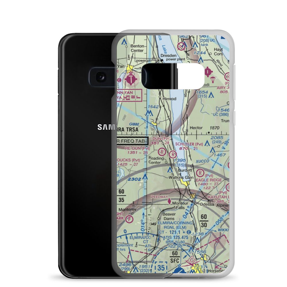 Schuyler Airport (NY29) VFR Sectional Samsung Case Samsung Galaxy S10e model shown