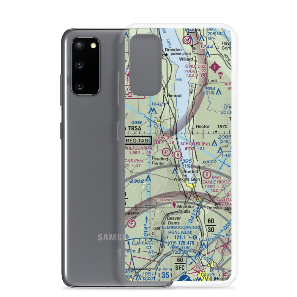Schuyler Airport (NY29) VFR Sectional Samsung Case Samsung Galaxy S20 model shown
