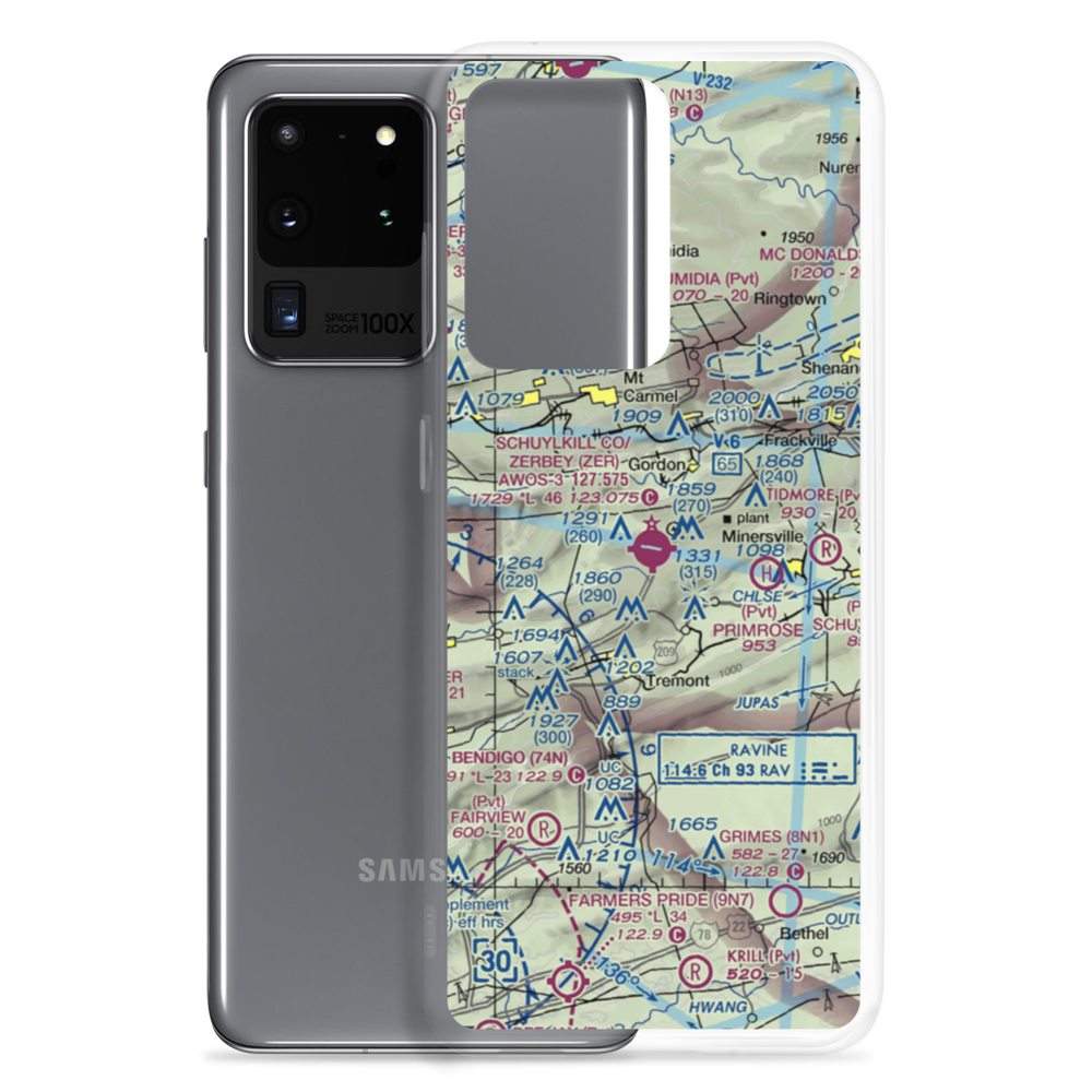 Schuylkill County /Joe Zerbey/ Airport (ZER) VFR Sectional Samsung Case Samsung Galaxy S20 Ultra model shown