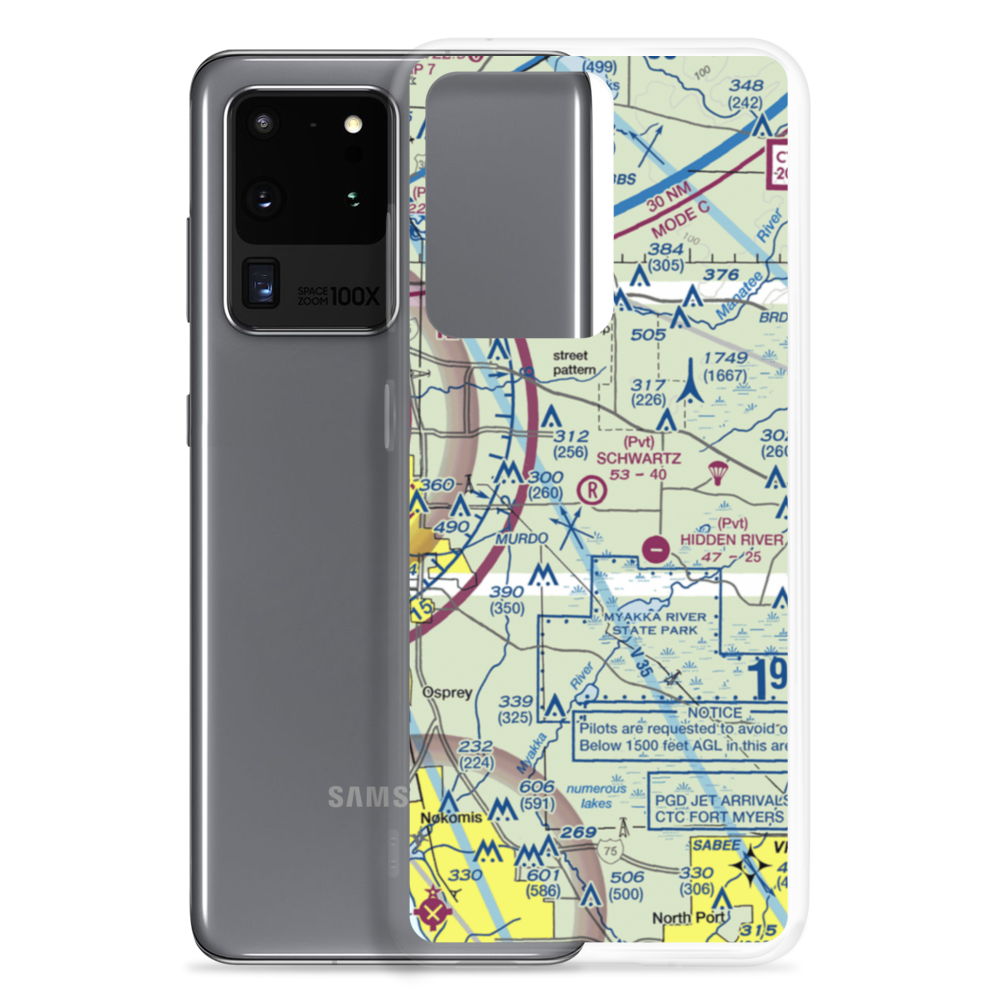 Schwartz Farms Inc Airport (4FL8) VFR Sectional Samsung Case Samsung Galaxy S20 Ultra model shown
