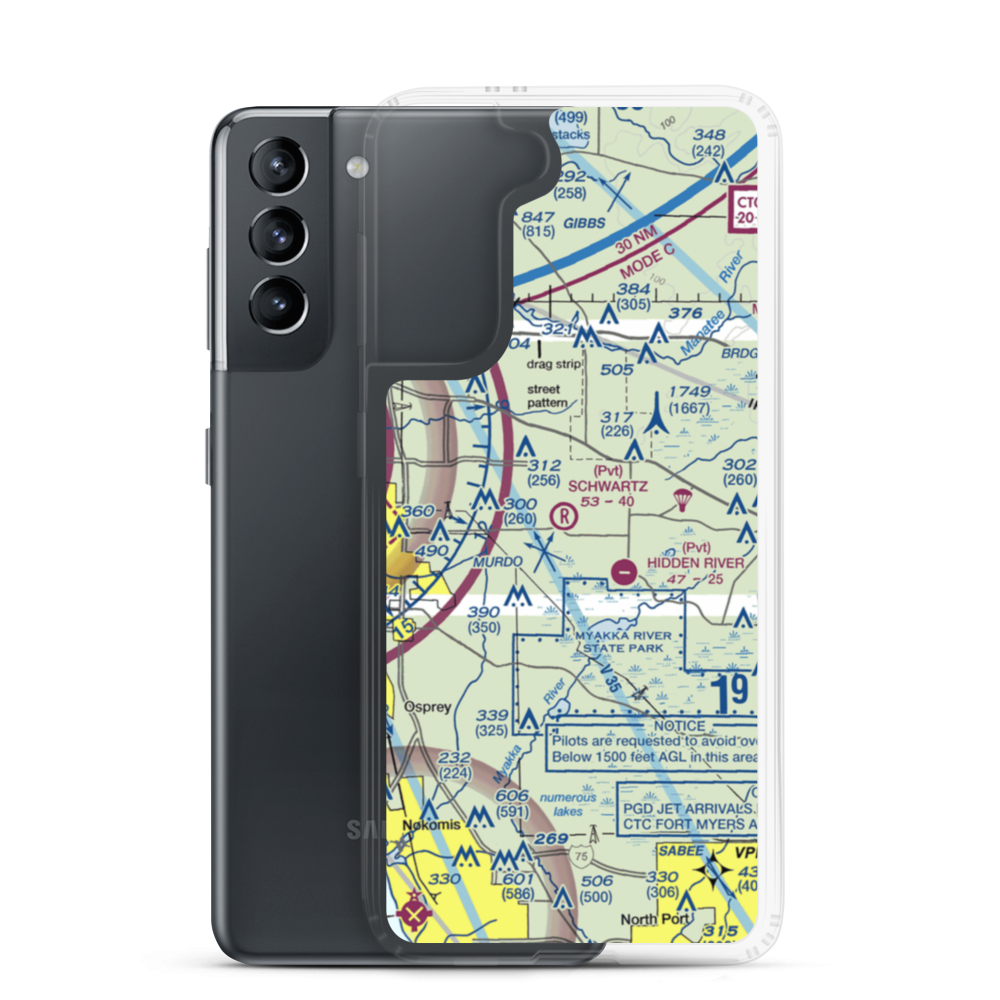 Schwartz Farms Inc Airport (4FL8) VFR Sectional Samsung Case Samsung Galaxy S21 model shown
