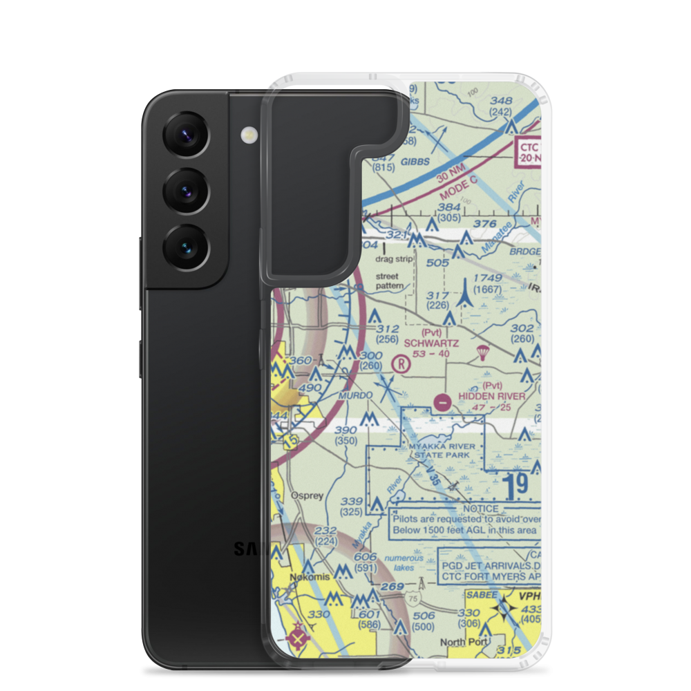 Schwartz Farms Inc Airport (4FL8) VFR Sectional Samsung Case Samsung Galaxy S22 model shown