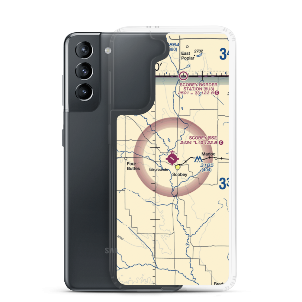 Scobey Airport (9S2) VFR Sectional Samsung Case Samsung Galaxy S21 model shown