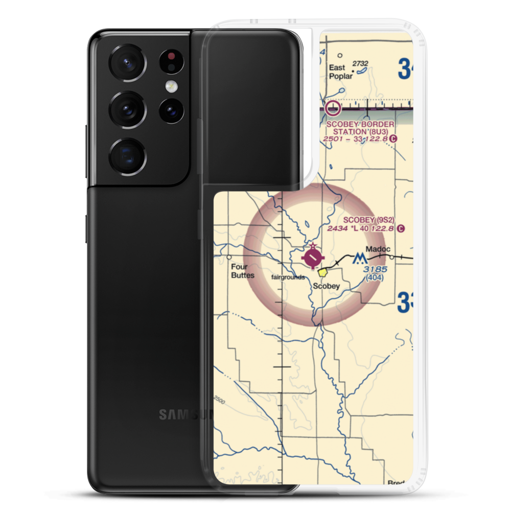 Scobey Airport (9S2) VFR Sectional Samsung Case Samsung Galaxy S21 Ultra model shown