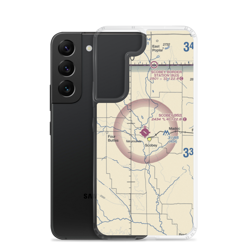 Scobey Airport (9S2) VFR Sectional Samsung Case Samsung Galaxy S22 model shown
