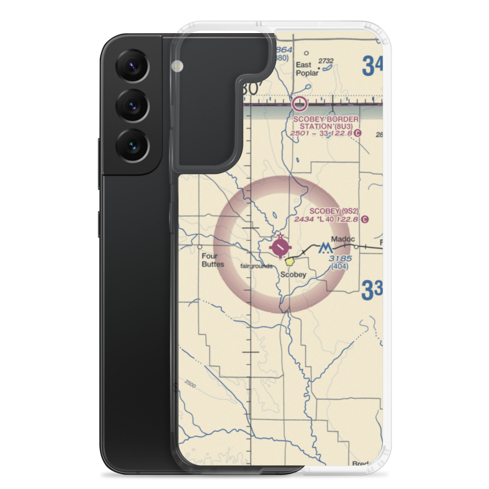 Scobey Airport (9S2) VFR Sectional Samsung Case Samsung Galaxy S22 Plus model shown