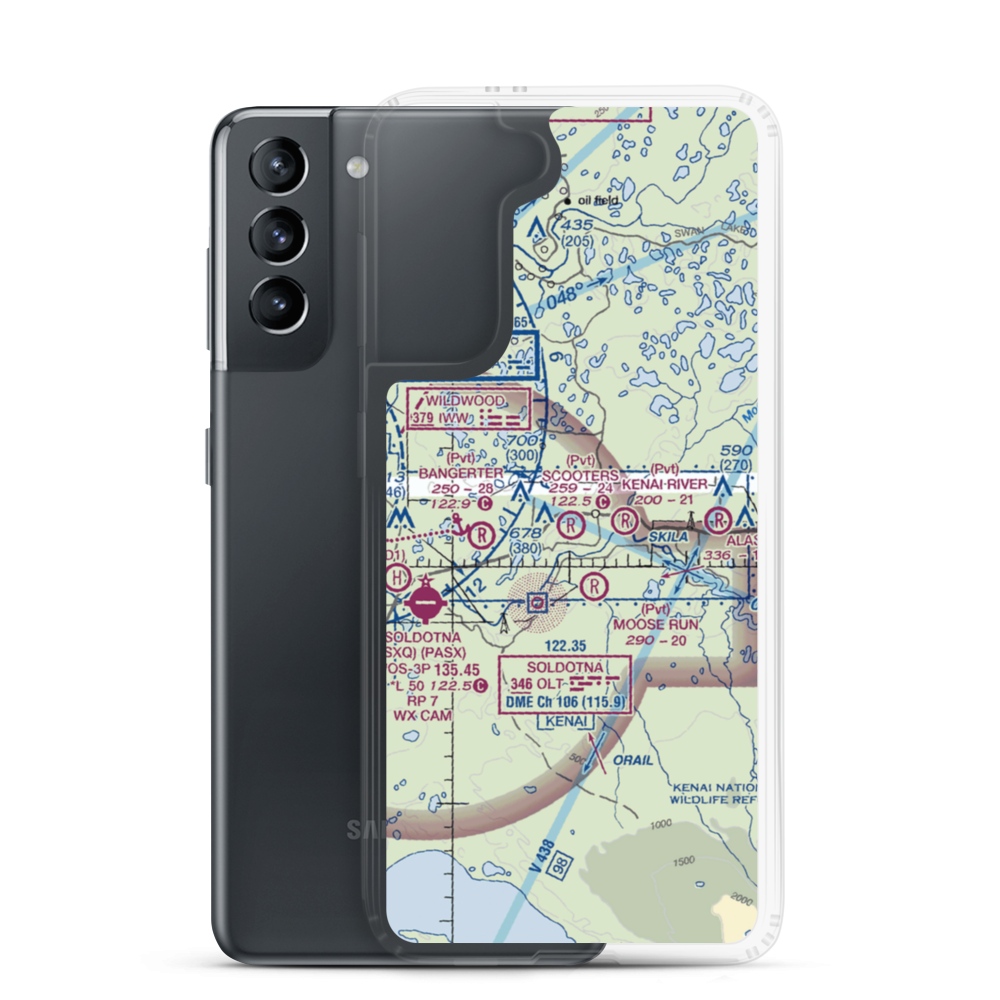Scooter's Landing Strip (AK84) VFR Sectional Samsung Case Samsung Galaxy S21 model shown