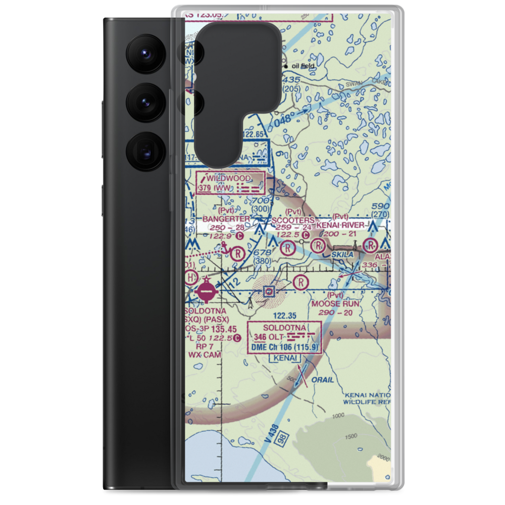 Scooter's Landing Strip (AK84) VFR Sectional Samsung Case Samsung Galaxy S22 Ultra model shown