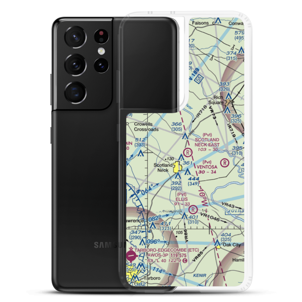 Scotland Neck East Airport (2NC7) VFR Sectional Samsung Case Samsung Galaxy S21 Ultra model shown