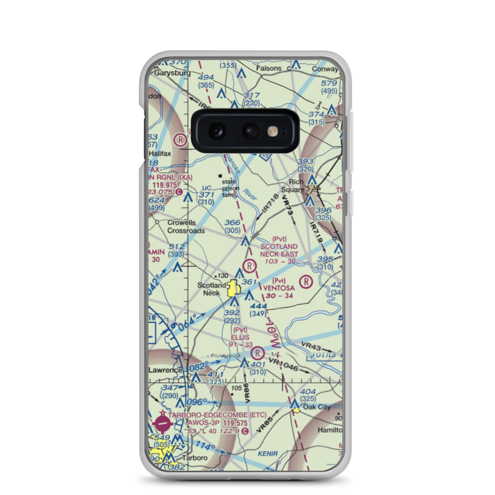 Scotland Neck East Airport (2NC7) VFR Sectional Samsung Case Samsung Galaxy S10e model shown