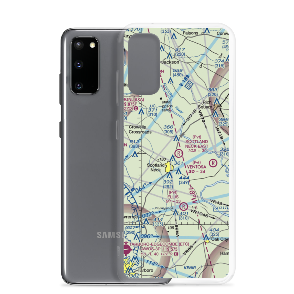 Scotland Neck East Airport (2NC7) VFR Sectional Samsung Case Samsung Galaxy S20 model shown