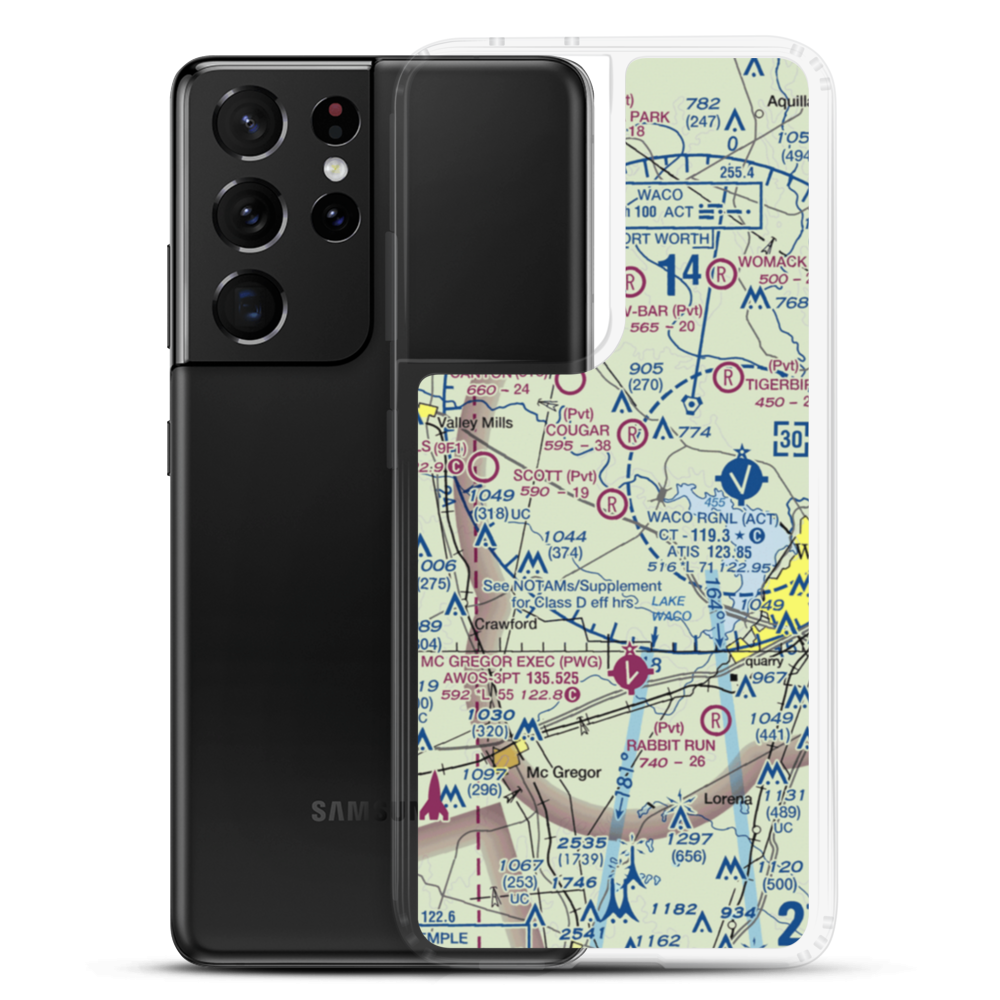 Scott Airport (31TX) VFR Sectional Samsung Case Samsung Galaxy S21 Ultra model shown