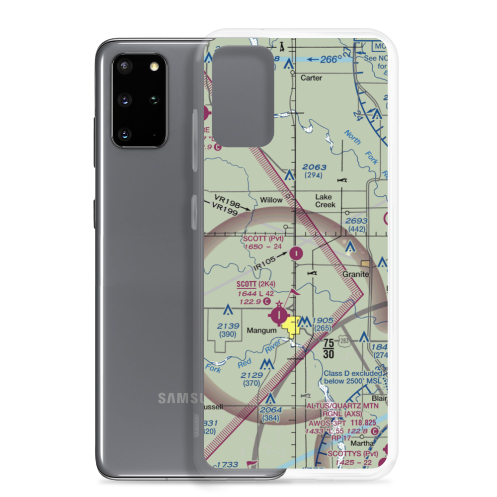 Scott Airport (7OK2) VFR Sectional Samsung Case Samsung Galaxy S20 Plus model shown