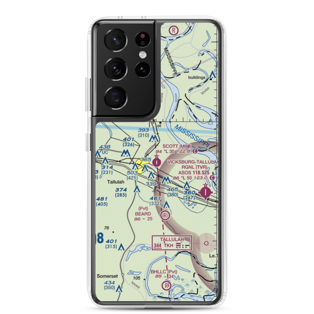 Scott Airport (M80) VFR Sectional Samsung Case Samsung Galaxy S21 Ultra model shown