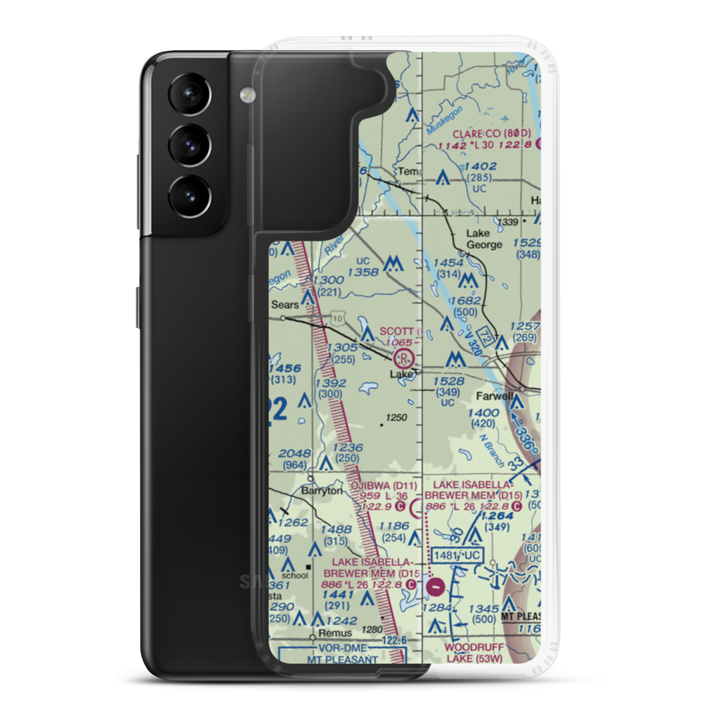 Scott Airstrip (07MI) VFR Sectional Samsung Case Samsung Galaxy S21 Plus model shown