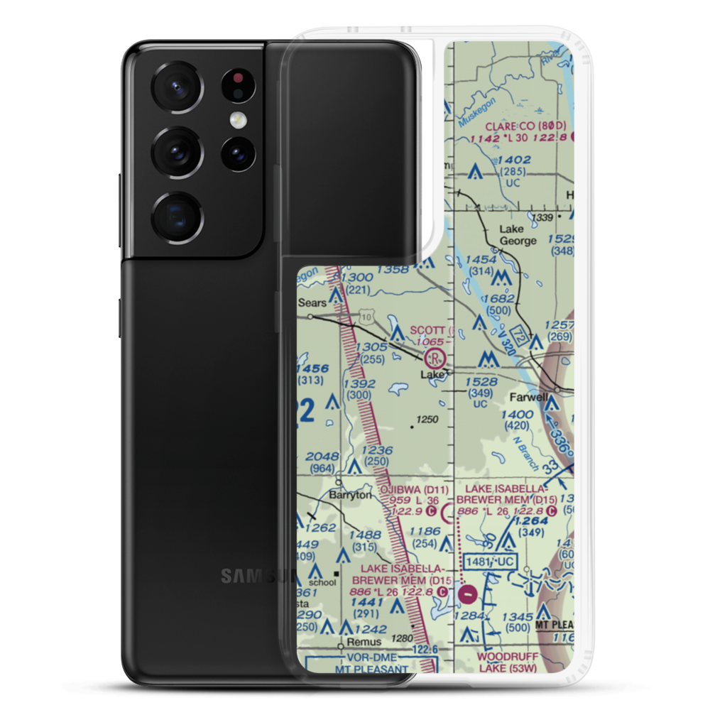 Scott Airstrip (07MI) VFR Sectional Samsung Case Samsung Galaxy S21 Ultra model shown