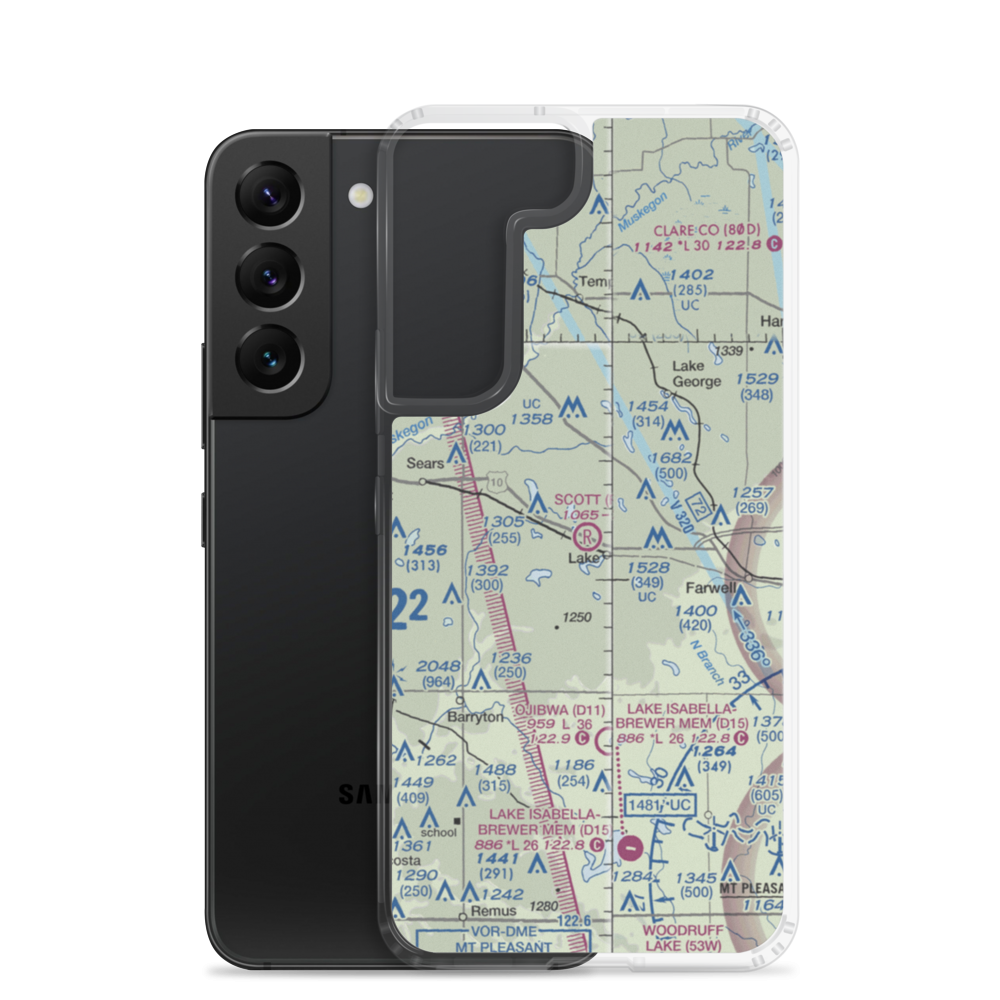 Scott Airstrip (07MI) VFR Sectional Samsung Case Samsung Galaxy S22 model shown