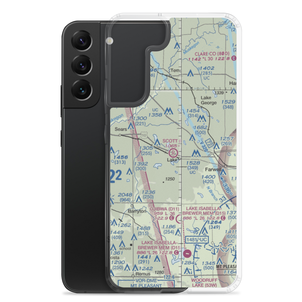 Scott Airstrip (07MI) VFR Sectional Samsung Case Samsung Galaxy S22 Plus model shown