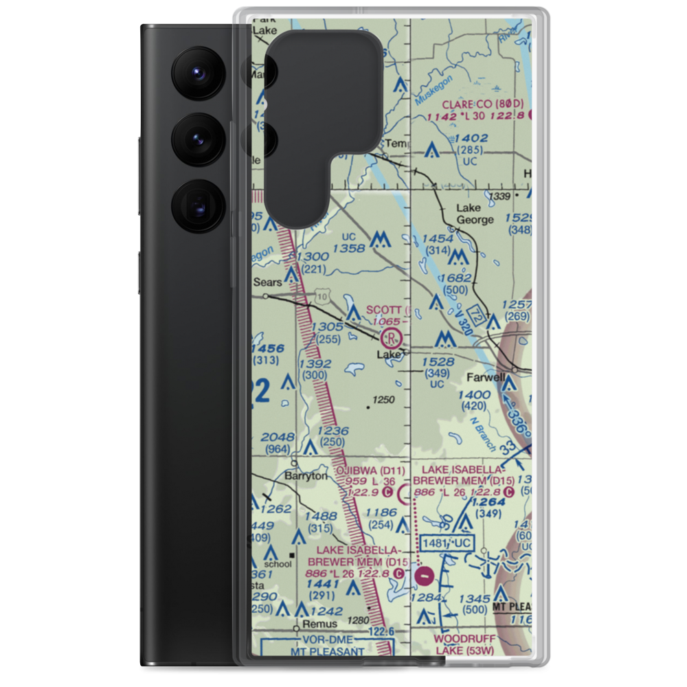 Scott Airstrip (07MI) VFR Sectional Samsung Case Samsung Galaxy S22 Ultra model shown