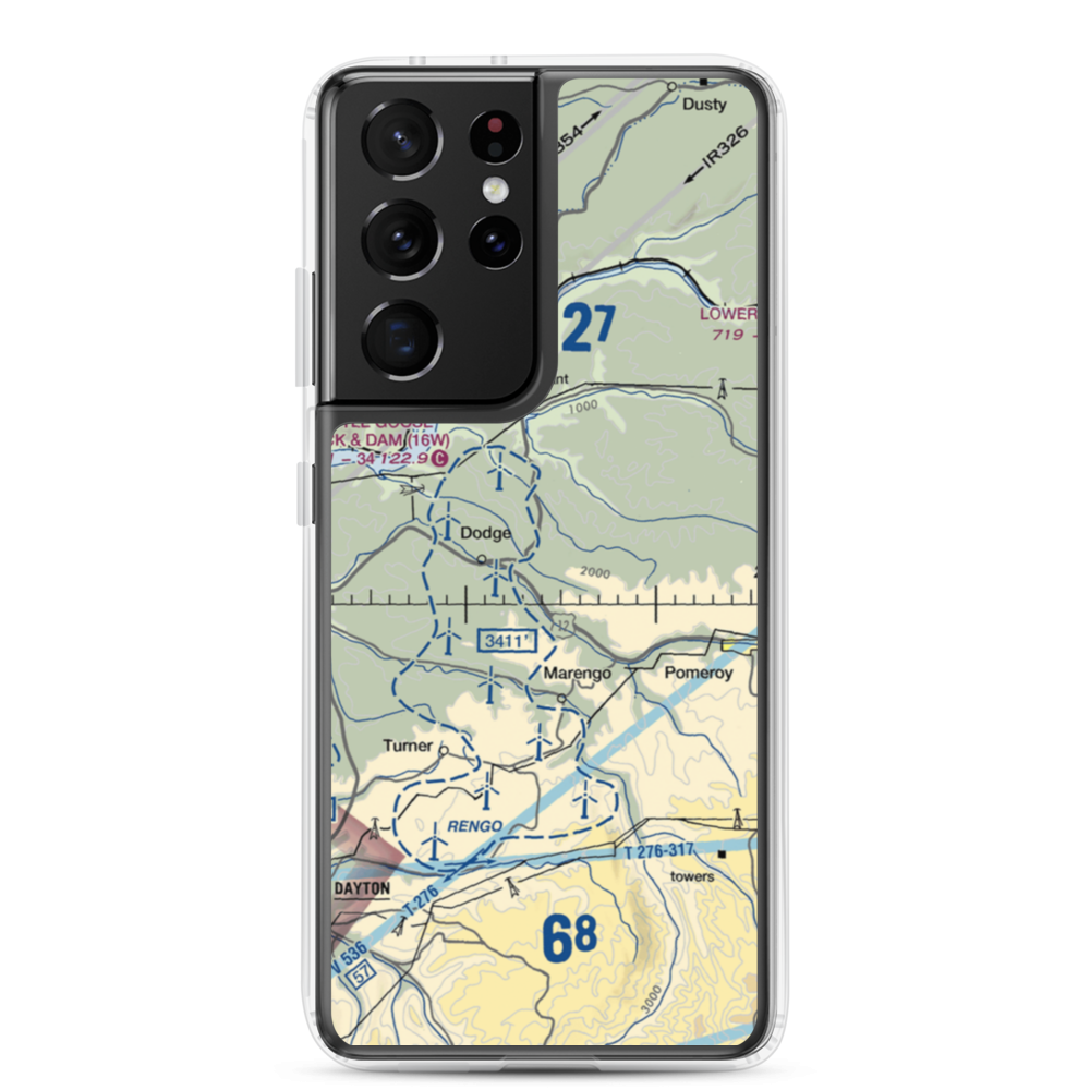 Scott Seed Farm Airport (85WA) VFR Sectional Samsung Case Samsung Galaxy S21 Ultra model shown