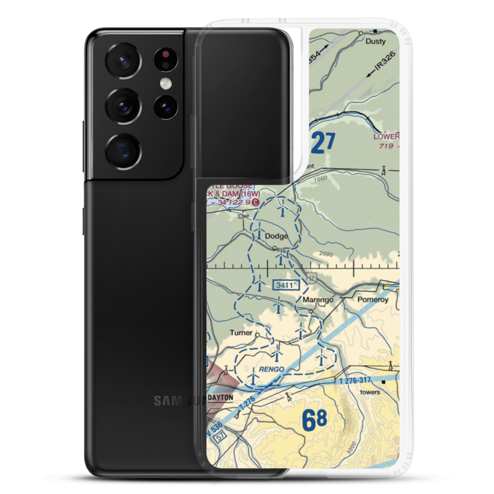 Scott Seed Farm Airport (85WA) VFR Sectional Samsung Case Samsung Galaxy S21 Ultra model shown